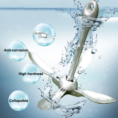 Best Marine Boat Anchor | 3.3/5.5 Pound Kayak Anchor Kit | Kayak Fishing Accessories | Folding Anchors for PWC, Jet Ski, SUP Paddle Board & Canoe | Foldable Trolley Gear & Equipment System