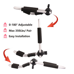 Kayak Roof Racks - Dual Universal Fit Carriers Include Sets of Straps for Cars, Trucks and SUVs - Easy to Mount J-Bar Style Carriers for Kayaks Canoes Paddleboards and Surfboards
