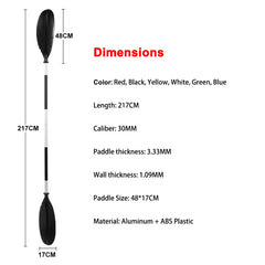 Remo de kayak de pesca con eje de aleación de aluminio de 217 cm / 86 pulgadas Remo de canotaje para kayaks inflables 