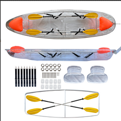 Two-seater Like Crystal Kayak Kayaks / Transparent Kayak Kayaks/ Clear Kayak Kayaks / See through Kayak with aluminum frame, Transparent Seat.