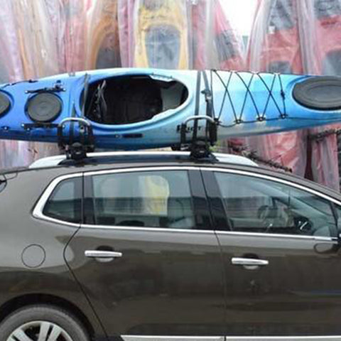 Kayak Roof Racks - Dual Universal Fit Carriers Include Sets of Straps for Cars, Trucks and SUVs - Easy to Mount J-Bar Style Carriers for Kayaks Canoes Paddleboards and Surfboards