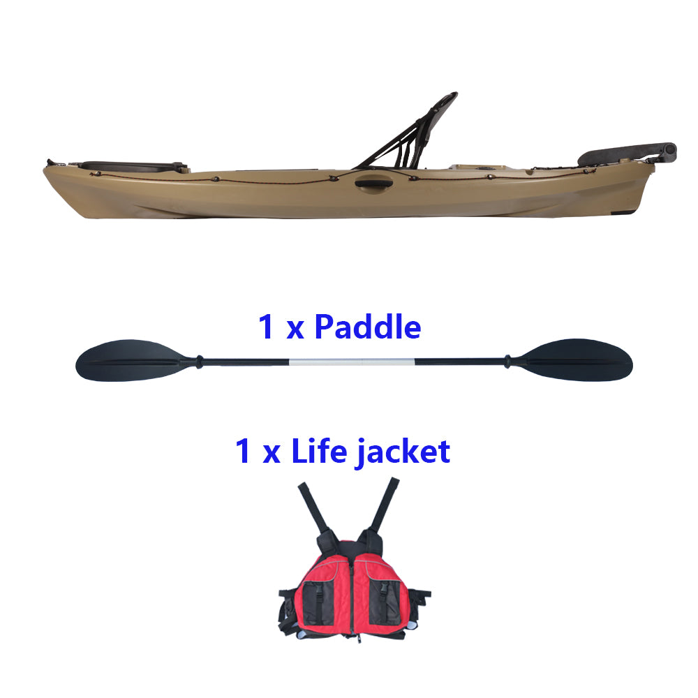 10FT full function kayak, single seat, foot rudder control system, alu ...