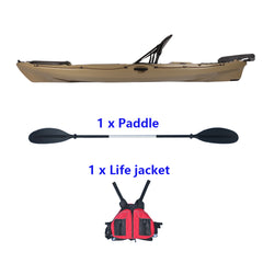 10FT full function kayak, single seat, foot rudder control system, aluminum seat, large storage space